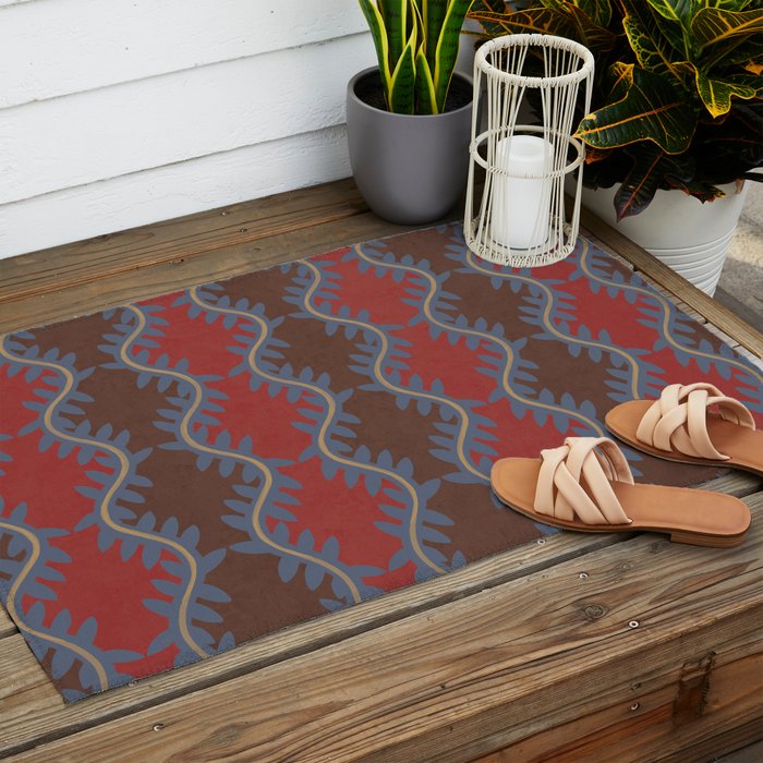 Blue Vines Outdoor Rug Gallery Image 2