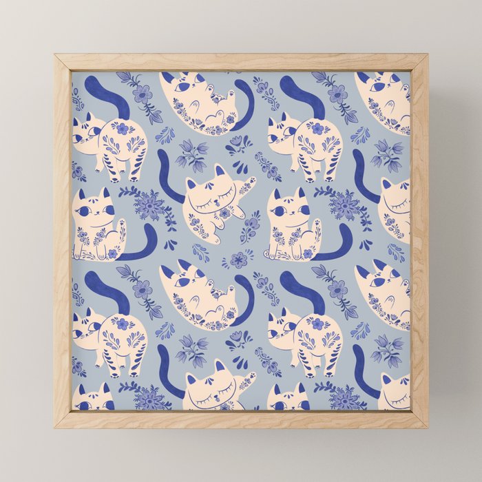 Purrcelin Cats Mini Art Print Gallery Image 1