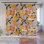 Abstract vintage flower art pattern Wall Mural Gallery Image 1