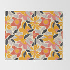 Abstract vintage flower art pattern Throw Blanket Gallery Image 2