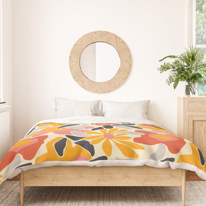 Abstract vintage flower art pattern Duvet Cover Gallery Image 3