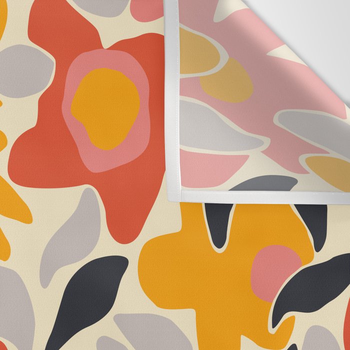Abstract vintage flower art pattern Wall Tapestry Gallery Image 3