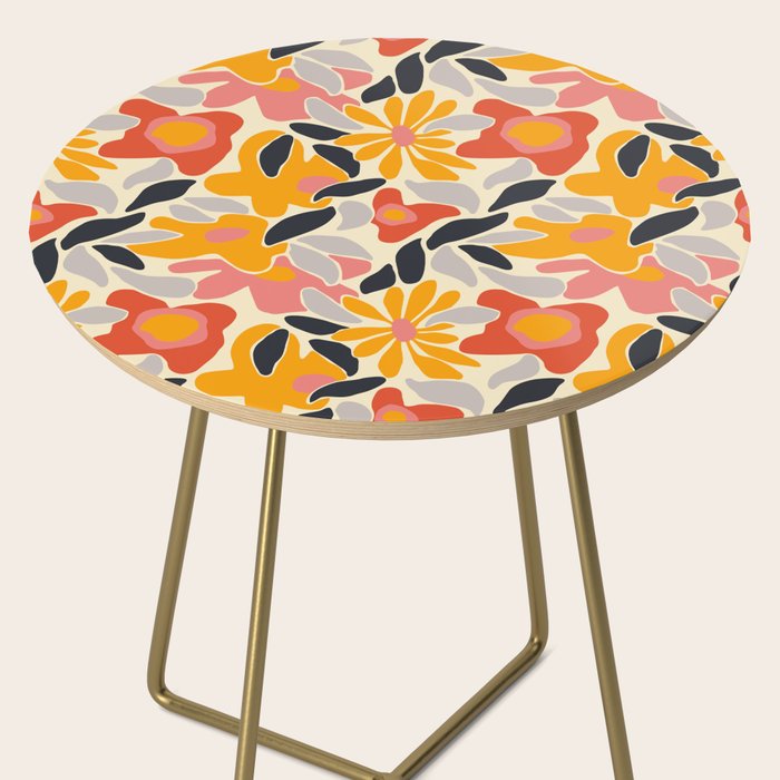 Abstract vintage flower art pattern Side Table Gallery Image 2