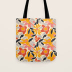 Abstract vintage flower art pattern Tote Bag Gallery Image 1