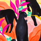 Black Panthers in Exotic Garden Coffee Mug Gallery Image 2