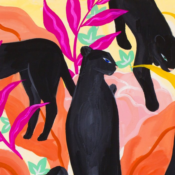 Black Panthers in Exotic Garden Coffee Mug Gallery Image 2