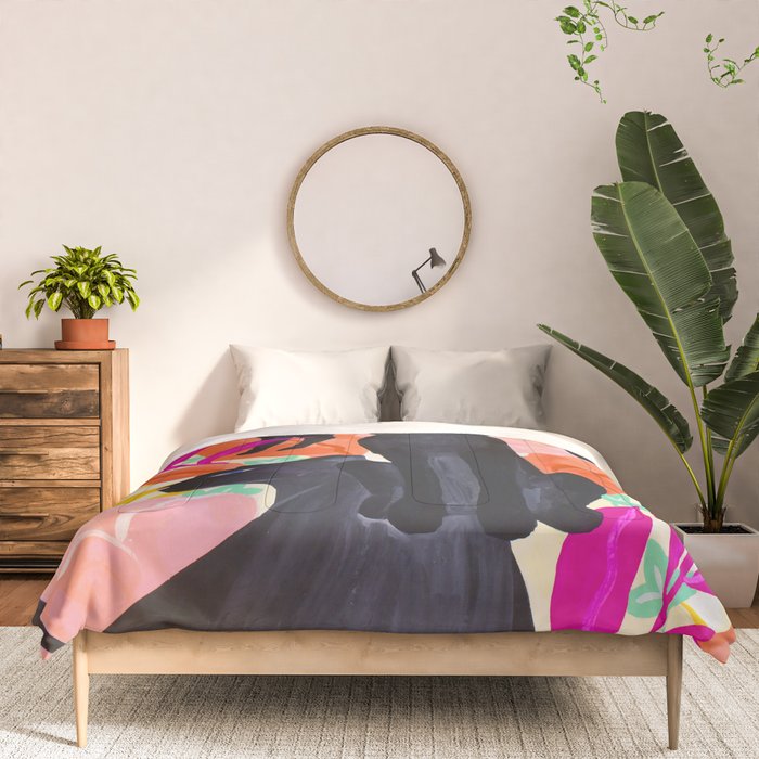 Black Panthers in Exotic Garden Comforter Gallery Image 3