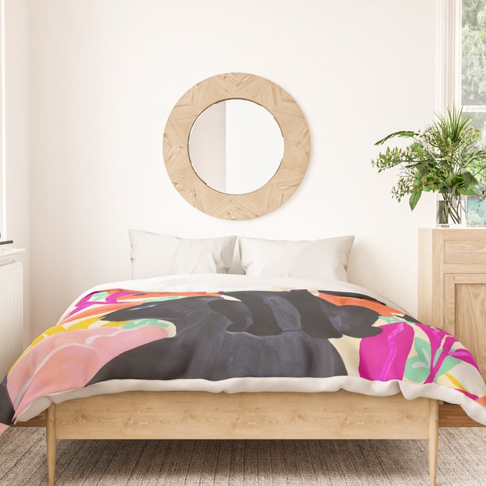 Black Panthers in Exotic Garden Duvet Cover Gallery Image 3