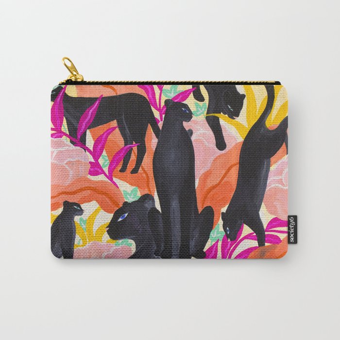 Black Panthers in Exotic Garden Carry All Pouch Gallery Image 1