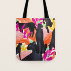 Black Panthers in Exotic Garden Tote Bag Gallery Image 1