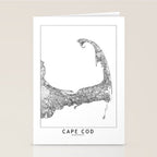 Cape Cod White Map Stationery Card Gallery Image 2