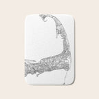 Cape Cod White Map Bath Mat Gallery Image 1