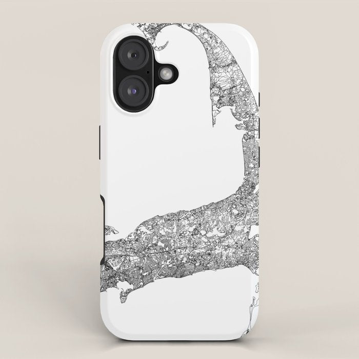 Cape Cod White Map iPhone Case Gallery Image 1