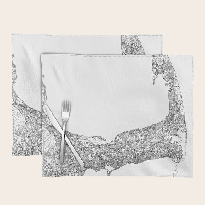 Cape Cod White Map Placemat Gallery Image 1