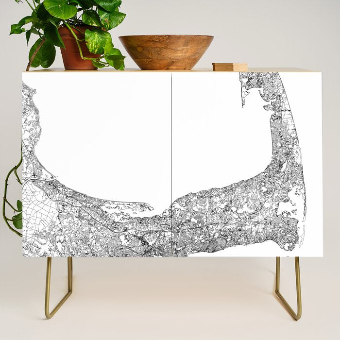 Cape Cod White Map Credenza Gallery Image 1