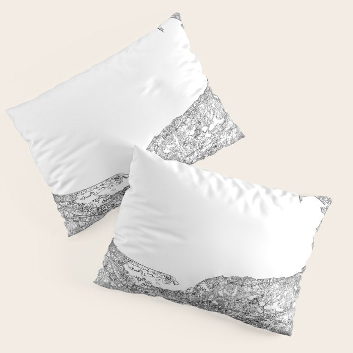 Cape Cod White Map Pillow Sham Gallery Image 3