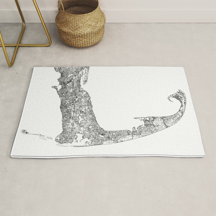 Cape Cod White Map Rug Gallery Image 1