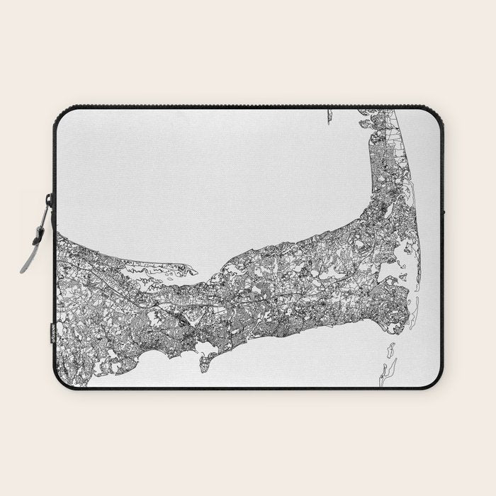 Cape Cod White Map Laptop Sleeve Gallery Image 1