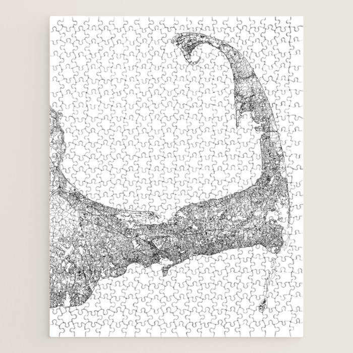 Cape Cod White Map Jigsaw Puzzle Gallery Image 1