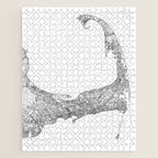 Cape Cod White Map Jigsaw Puzzle Gallery Image 1