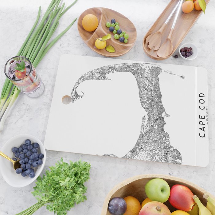 Cape Cod White Map Cutting Board Gallery Image 2