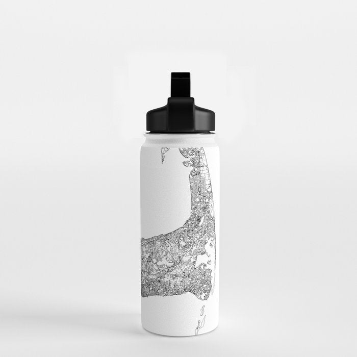 Cape Cod White Map Water Bottle Gallery Image 2