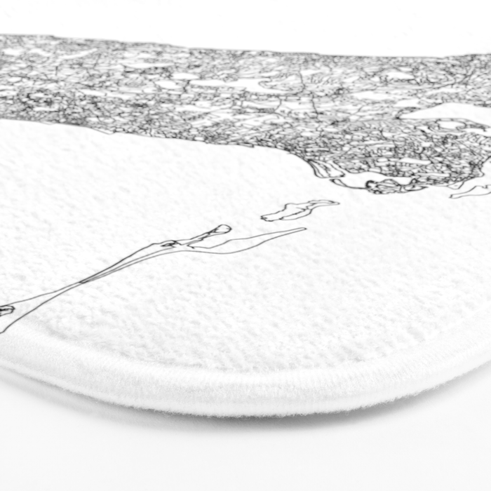 Cape Cod White Map Bath Mat Gallery Image 3