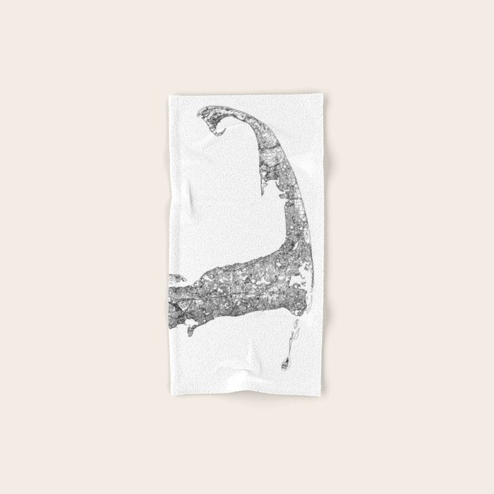 Cape Cod White Map Bath Towel Gallery Image 1