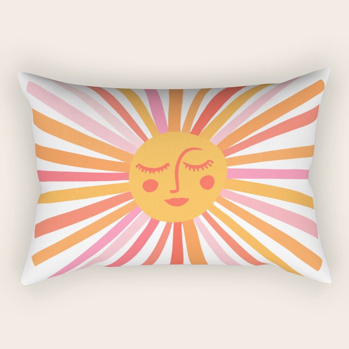 Retro Sunshine â Pink & Peach Rectangular Pillow Gallery Image 2