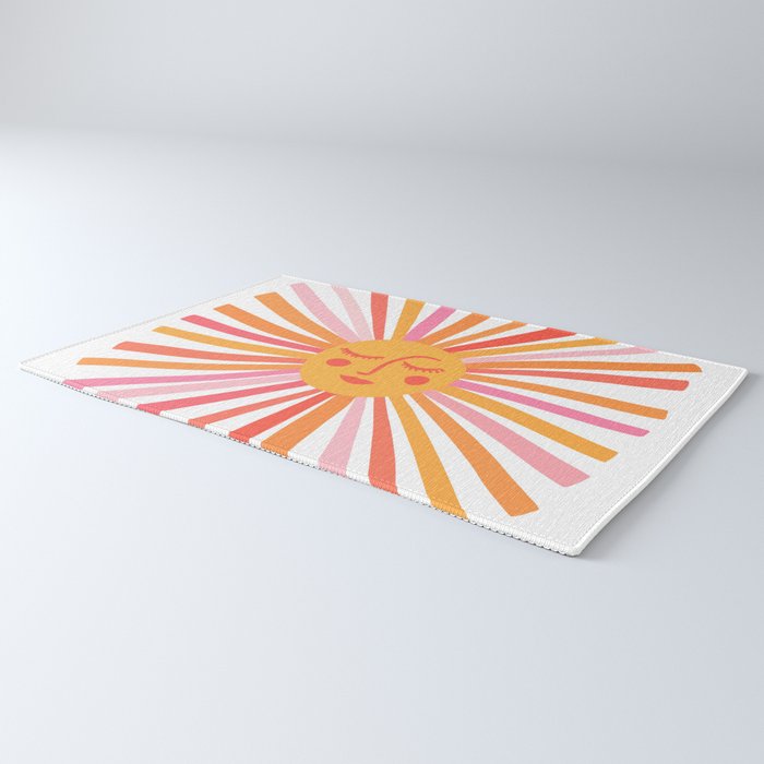 Retro Sunshine â Pink & Peach Rug Gallery Image 3