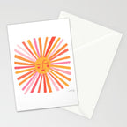 Retro Sunshine â Pink & Peach Stationery Card Gallery Image 2