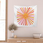 Retro Sunshine â Pink & Peach Wall Tapestry Gallery Image 2