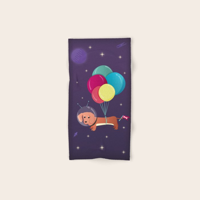 Galaxy Dog with balloons Towels Gallery Image 1