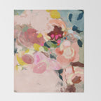 breakfast in my garden abstract art Throw Blanket Gallery Image 2
