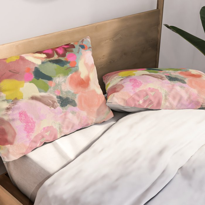 breakfast in my garden abstract art Pillow Sham Gallery Image 2