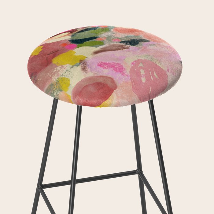 breakfast in my garden abstract art Stool Gallery Image 2