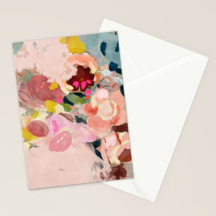 breakfast in my garden abstract art Stationery Card Gallery Image 2