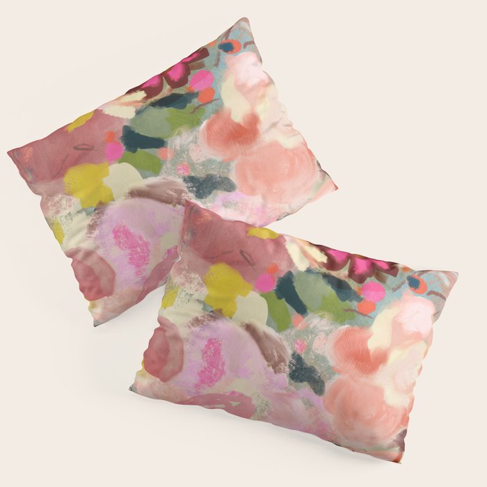breakfast in my garden abstract art Pillow Sham Gallery Image 3
