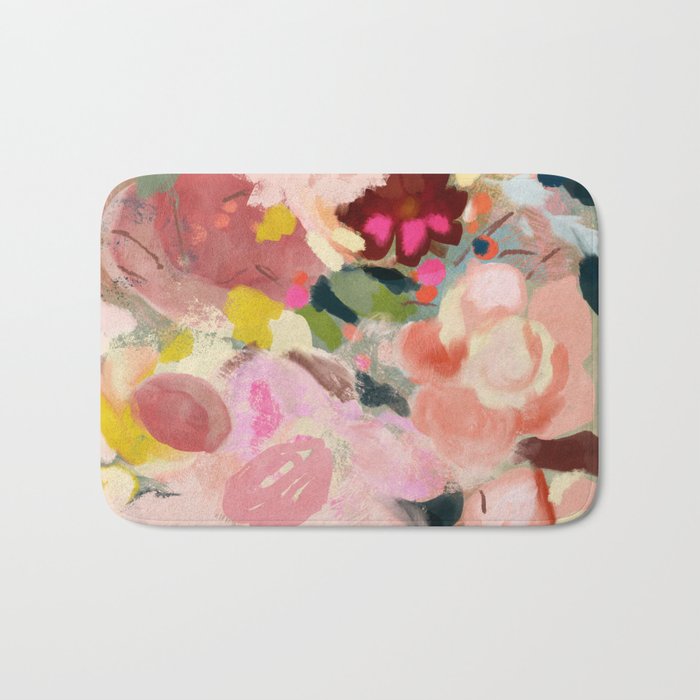 breakfast in my garden abstract art Bath Mat Gallery Image 1