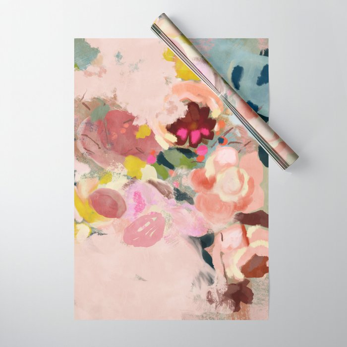 breakfast in my garden abstract art Wrapping Paper Gallery Image 1