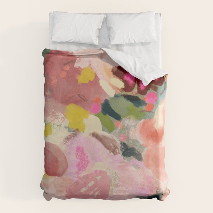 breakfast in my garden abstract art Duvet Cover Gallery Image 6