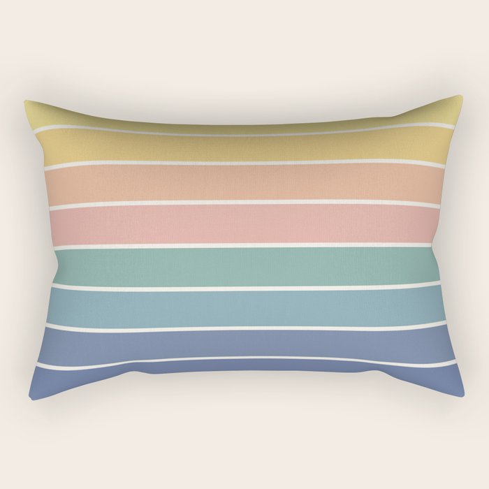 Gradient Arch XX Retro Mid Century Modern Rainbow Rectangular Pillow Gallery Image 2