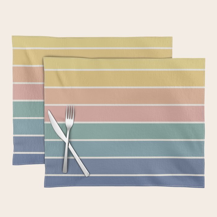 Gradient Arch XX Retro Mid Century Modern Rainbow Placemat Gallery Image 1