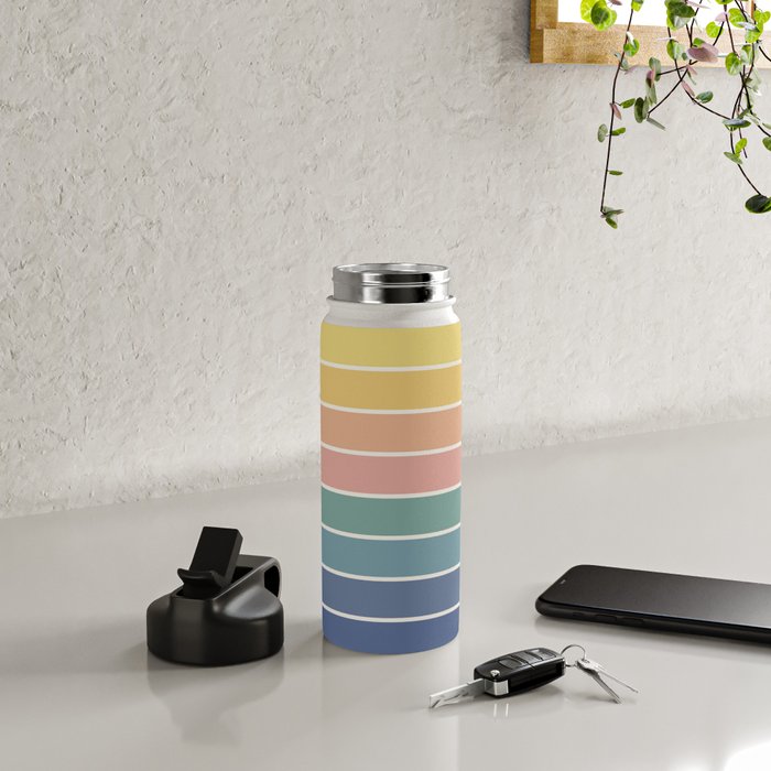 Gradient Arch XX Retro Mid Century Modern Rainbow Water Bottle Gallery Image 4