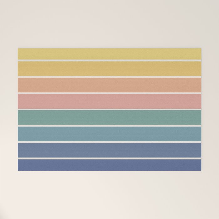 Gradient Arch XX Retro Mid Century Modern Rainbow Welcome Mat Gallery Image 1