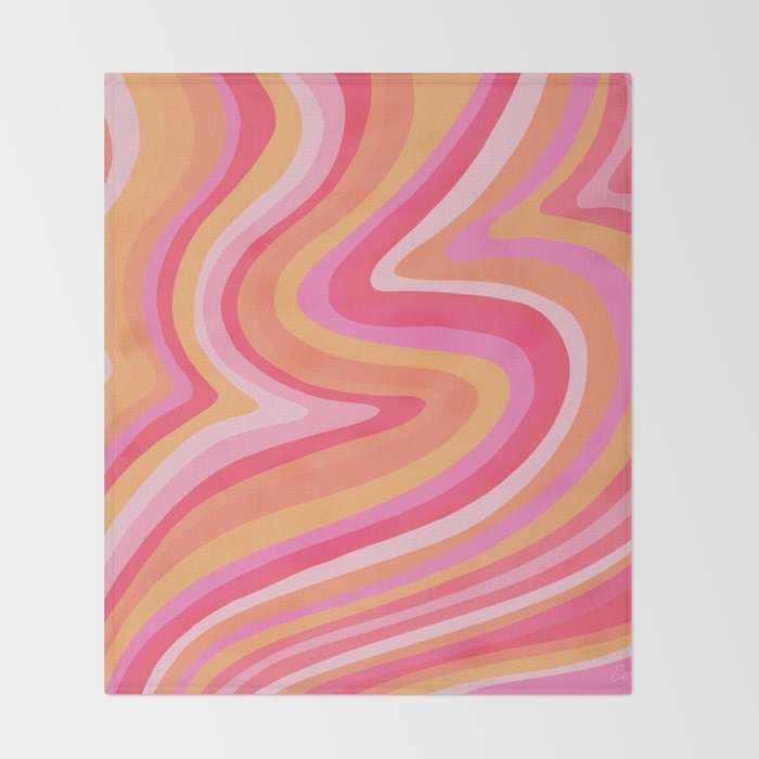 Sunshine Melt - Pink & Peach Palette Throw Blanket Gallery Image 2