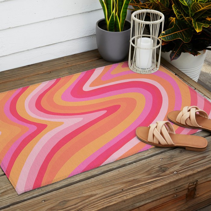 Sunshine Melt - Pink & Peach Palette Outdoor Rug Gallery Image 2