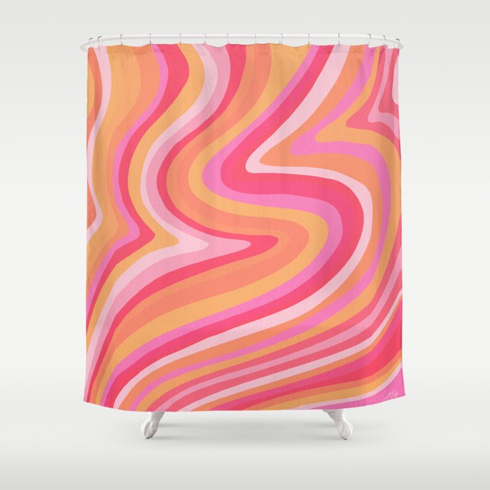 Sunshine Melt - Pink & Peach Palette Shower Curtain Gallery Image 1