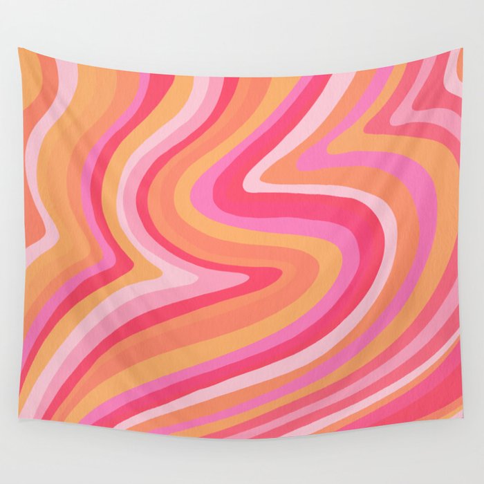 Sunshine Melt - Pink & Peach Palette Wall Tapestry Gallery Image 4