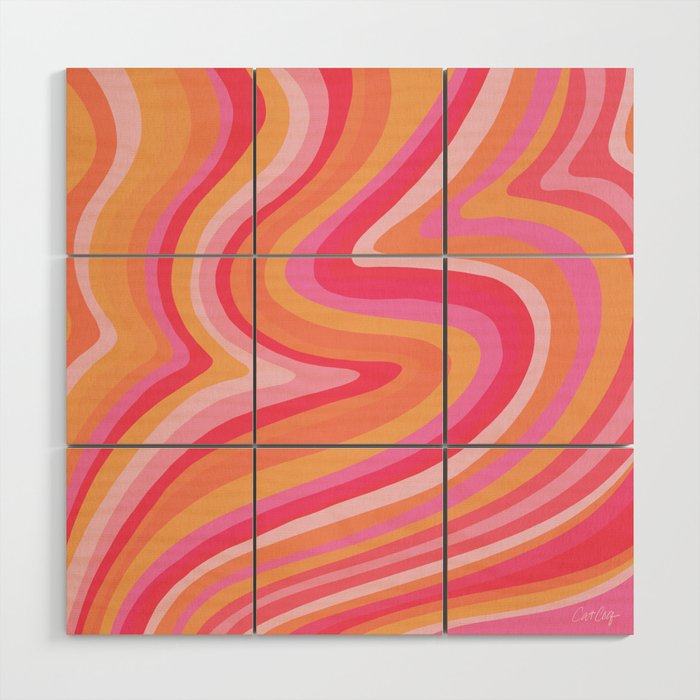Sunshine Melt - Pink & Peach Palette Wood Wall Art Gallery Image 1